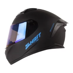 Casco Shaft 582Sp Evo Solid Negro Azul Visor Smoke Iridium Azul