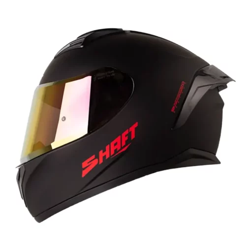 Casco Shaft 582Sp Evo Solid Negro Rojo Visor Iridium Rojo