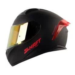 Casco Shaft 582Sp Evo Solid Negro Rojo Visor Transparente Iridium Rojo