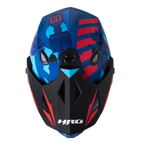 Casco Hro Mx 330Dv Space Azul Rojo Visor Iridium Azul 3 - ZONABIKER LA 21 1