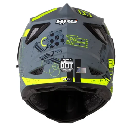 Casco Hro Mx 330Dv Space Race Gris Oscuro Amarillo Visor Iridium Azul 3 - ZONABIKER LA 21 2