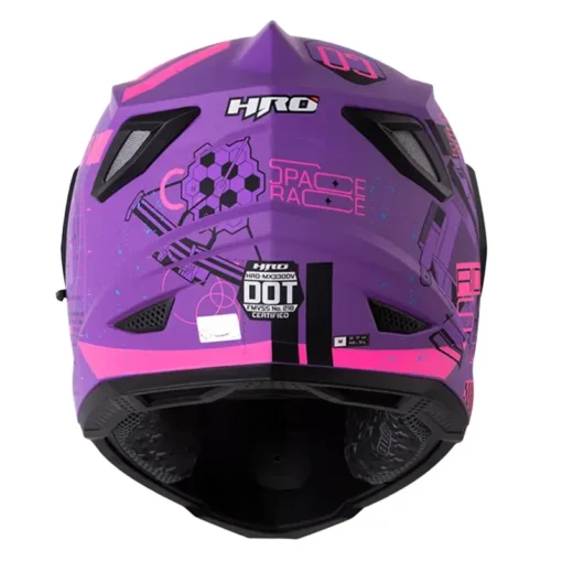 Casco Hro Mx 330Dv Space Race Morado Fucsia Visor Iridium Morado 3 - ZONABIKER LA 21 2