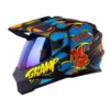 Casco Hro Mx-330Dv Stay Wild Azul Amarillo Visor Iridium Azul