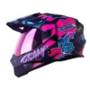 Casco Hro Mx-330Dv Stay Wild Fucsia Morado Visor Iridium Morado