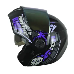 Casco Ich 3110 Speed_Mast Negro Morado Visor Dorado