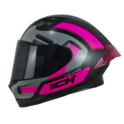Casco Ich 503 Masker Negro Fucsia Visor Smoke