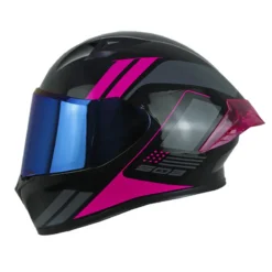 Casco Ich 503 Neza Negro Fucsia Visor Azul
