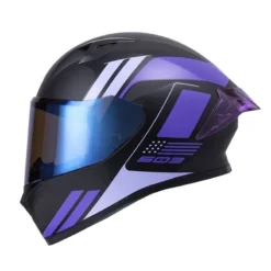 Casco Ich 503 Neza Negro Lila Visor Azul