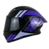 Casco Ich 503 Neza Negro Lila Visor Smoke