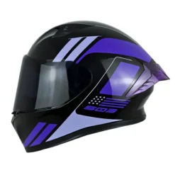 Casco Ich 503 Neza Negro Lila Visor Smoke