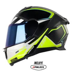 Casco Ls2 Ff808 Xtrenta Negro Amarillo Visor Iridium Azul