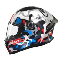 Casco Mt Stinger 2 Yozu A7 Blanco Azul