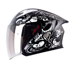 Casco Shaft 226 Gt Anymaniac Gris Oscuro Blanco Visor Iridium Silver