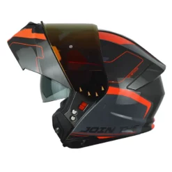 Casco Shaft Pro 4000Dv Evo Split Gris Oscuro Visor Iridium Naranja