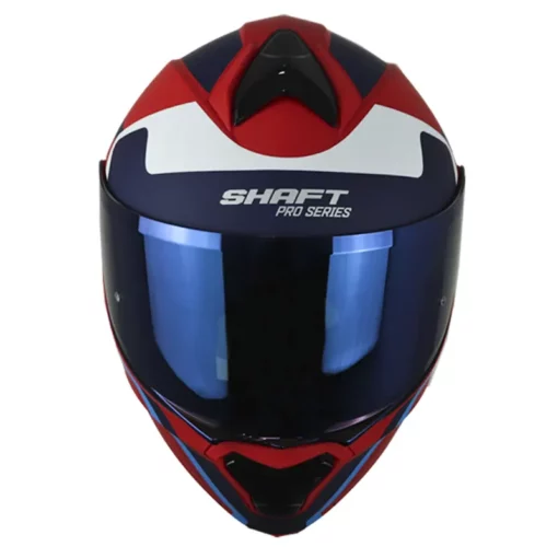 Casco Shaft Pro 4000Dv Evo Split Rojo Blanco Visor Iridium Azul 3 - ZONABIKER LA 21 1