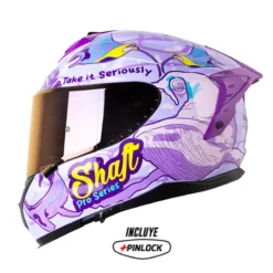 Casco Shaft Pro 610Dv Evo Bluer Plane Morado Claro Visor Iridium Morado