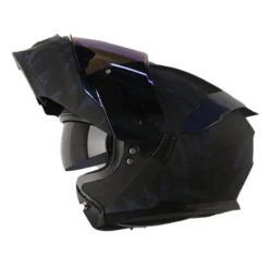 Casco Hro 3440Dv Grungster Negro Azul Oscuro Visor Iridium Azul