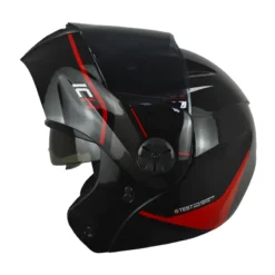 Casco Ich 3110 Rex Negro Rojo Visor Silver
