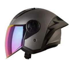 Casco Ls2 Of616 Solid Gris Metalico Visor Revo Morado