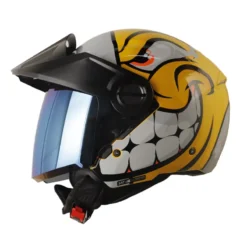 Casco Shaft 212 Carambola Amarillo Gris Visor Iridium Azul