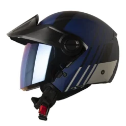 Casco Shaft 212 Guanaby Azul Oscuro Gris Visor Iridium Azul