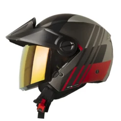 Casco Shaft 212 Guanaby Gris Rojo Visor Iridium Rojo
