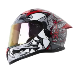 Casco Shaft 522sp Viserion Negro Gris Visor Iridium Rojo