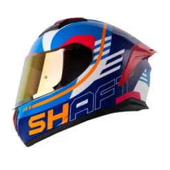 Casco Shaft 582Sp Acenes Blanco Azul Visor Iridium Rojo