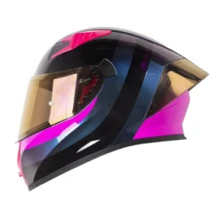 Casco Shaft 526sp Evo Narkan Camaleon Fucsia Visor Iridium Morado