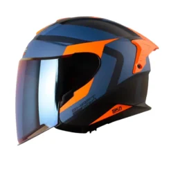 Casco Shaft Pro 240Dv Maison Azul Naranja Visor Iridium Azul