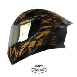Casco Shaft Pro 612Dv Evo Apex Predat Dorado Negro Visor Dorado